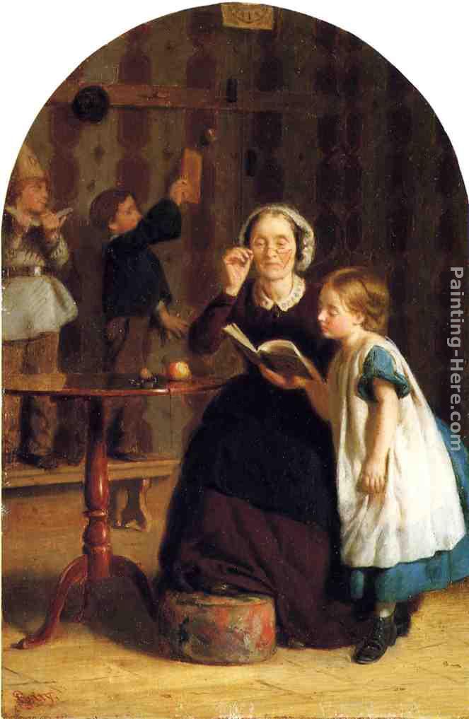 The Reading Lesson painting - Seymour Joseph Guy The Reading Lesson art painting